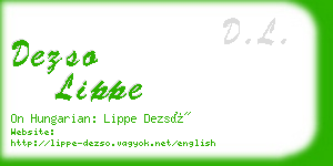 dezso lippe business card